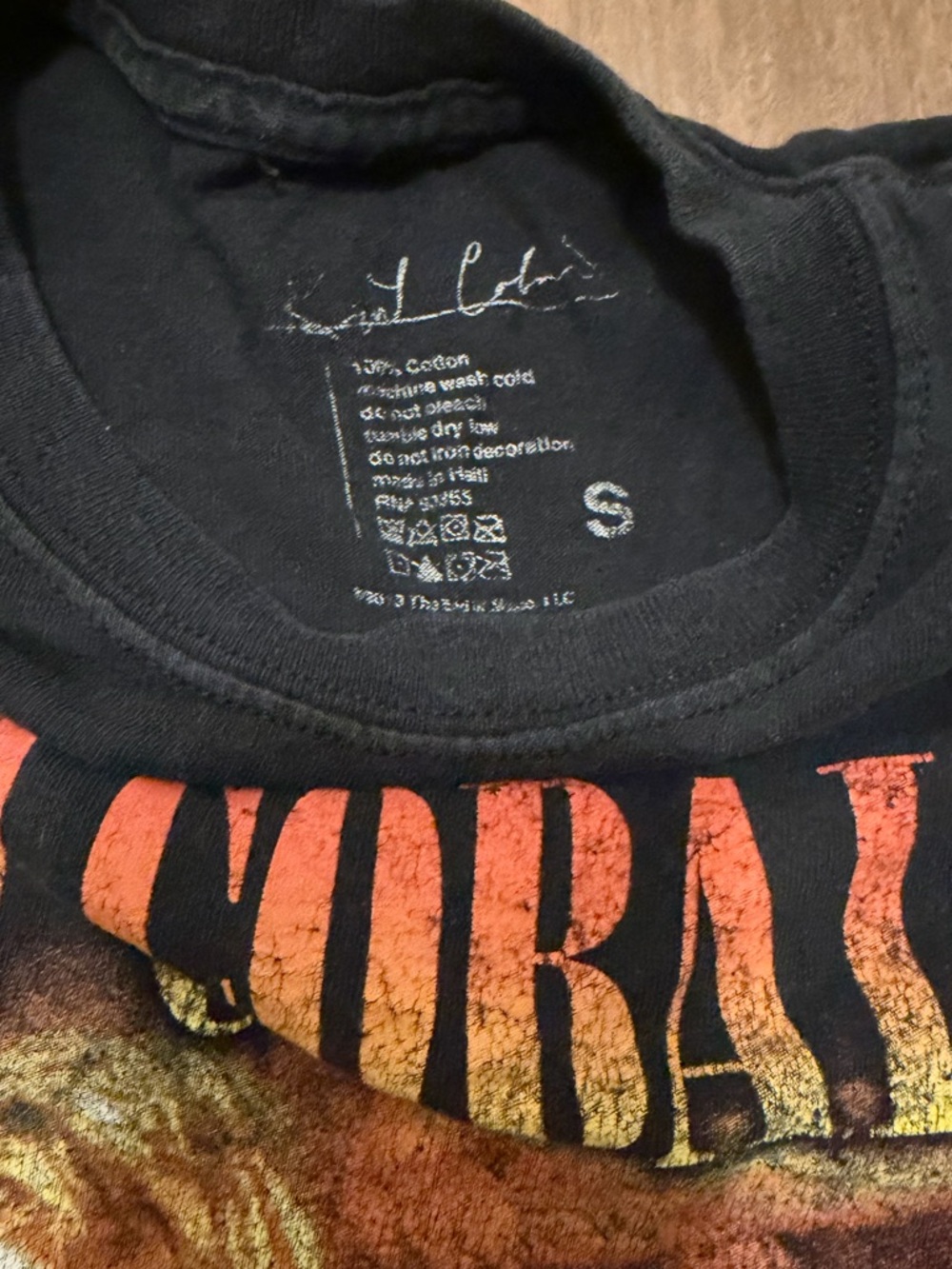 Kurt Cobain Graphic Tee with Yellow-Orange Print - Picture 2 of 2